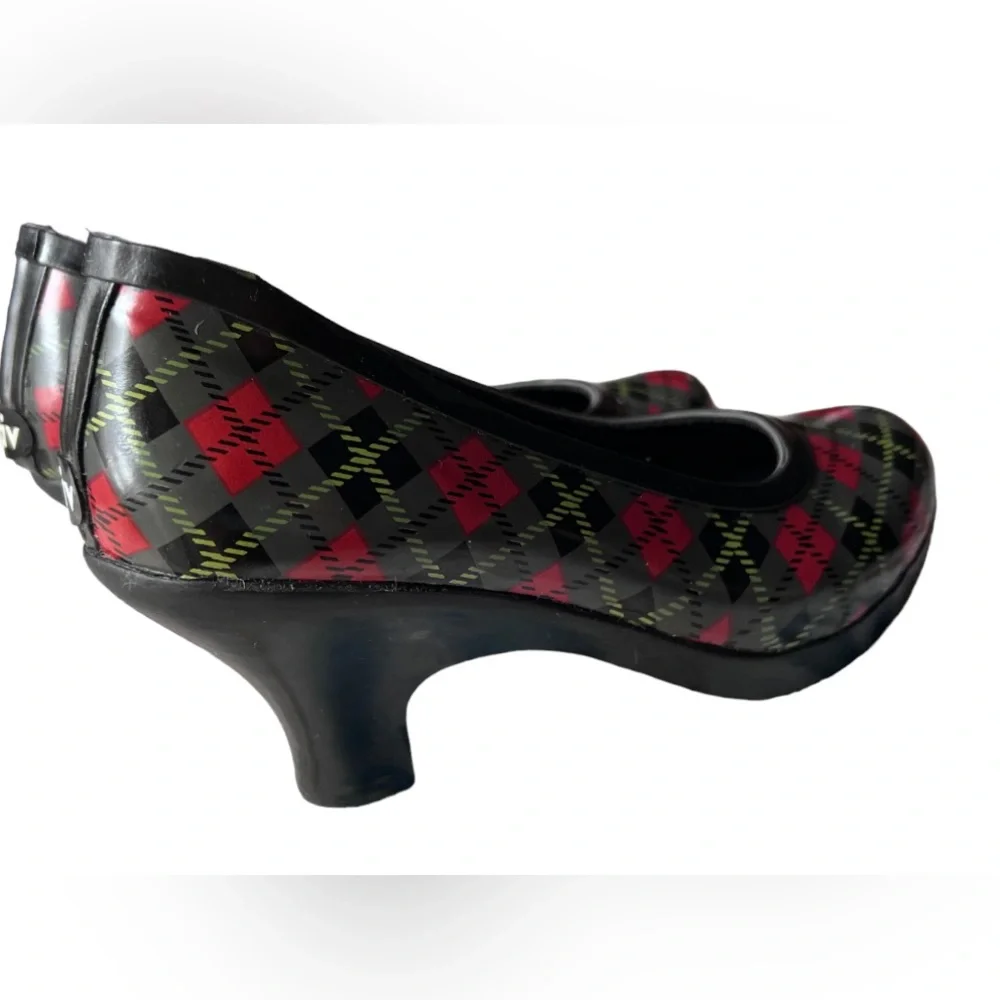 dav black green scot plaid pumps heels size 6 - Picture 9 of 10